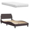 vidaXL Bett mit Matratze "Hanko" Dunkelbraun 100x200 cm Stoff