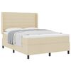 vidaXL Boxspringbett mit Kissen mit Kopfteil Creme 190 x 140 cm Stoff