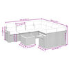 vidaXL 9-tlg. Garten-Sofagarnitur mit Kissen Schwarz Poly Rattan