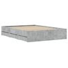 vidaXL Bettgestell mit Schubladen Betongrau 135x190 cm Holzwerkstoff