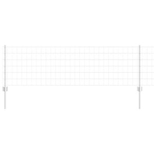 vidaXL Euro-Zaun mit Pfosten 50 x 0,6 m Verzinkter Stahl Silber Netz