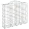 vidaXL Gabione mit Hochbogen 200x50x160/180 cm Verzinktes Eisen