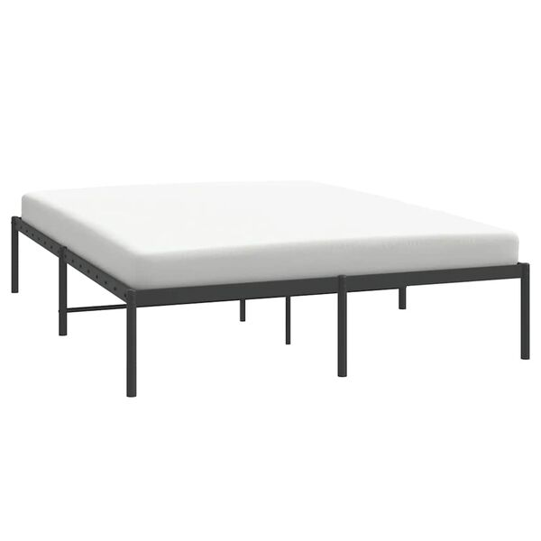 vidaXL Bettgestell Metall Schwarz 140x190 cm