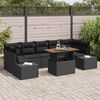 vidaXL Garten Essgruppe mit Kissen mit Kissen 8 pcs Schwarz und Braun