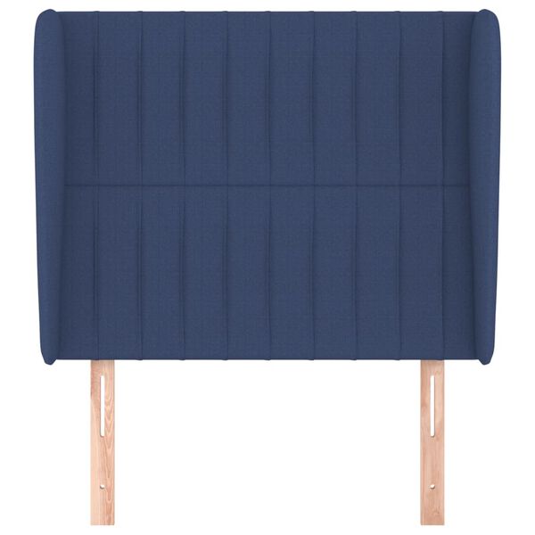 vidaXL Kopfteil mit Ohren Blau 93x23x118/128 cm Stoff
