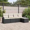 vidaXL Gartensofa-set 5 pcs Schwarz Poly-Rattan