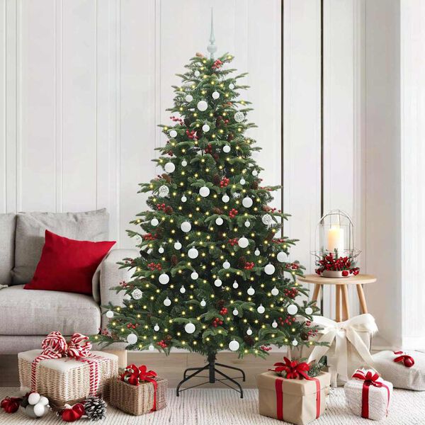 vidaXL K&uuml;nstlicher Weihnachtsbaum mit 300 LEDs mit St&auml;nder Gr&uuml;n 180 cm
