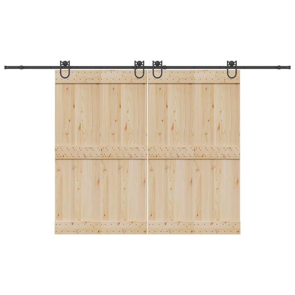 vidaXL Schiebet&uuml;rbeschlag-Set 366 cm Stahl Schwarz
