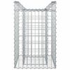 vidaXL Gabionen Hochbeet Silber 50 x 50 x 80 cm Verzinkter Stahl