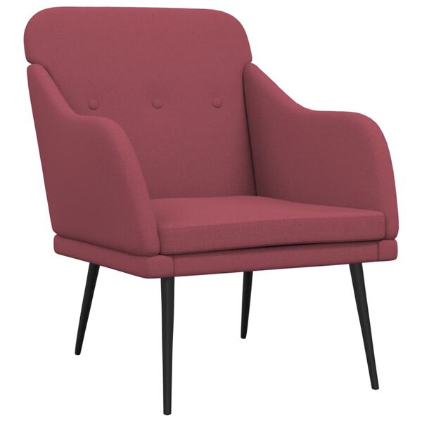 vidaXL Sessel Weinrot 63x76x80 cm Stoff