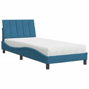vidaXL Bett mit Matratze "Hanko" Blau 80x200 cm Samt