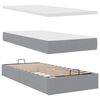 vidaXL Ottoman-Bett mit Matratzen Hellgrau 160x200 cm Stoff