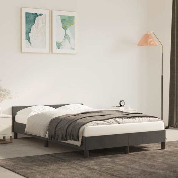 vidaXL Bettgestell ohne Matratze Dunkelgrau 120x200 cm Samt
