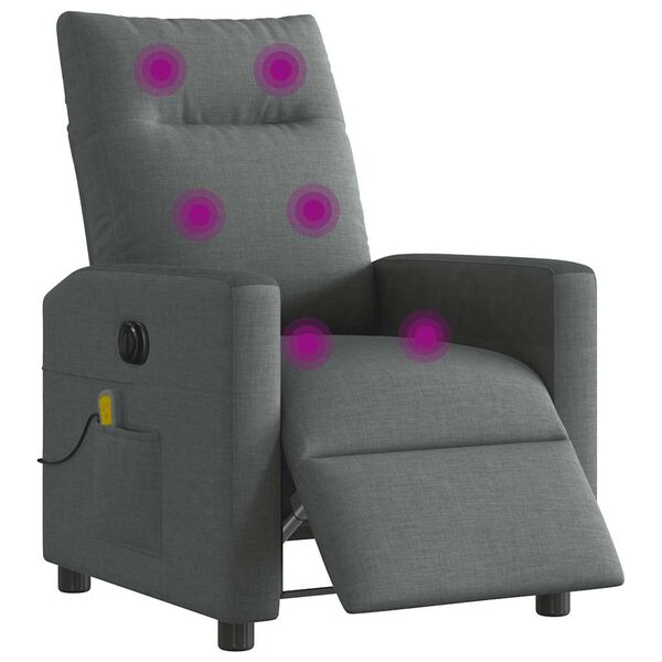 vidaXL Massagesessel Elektrisch Dunkelgrau Stoff