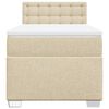 vidaXL Boxspringbett mit Matratze Creme 90x190 cm Stoff