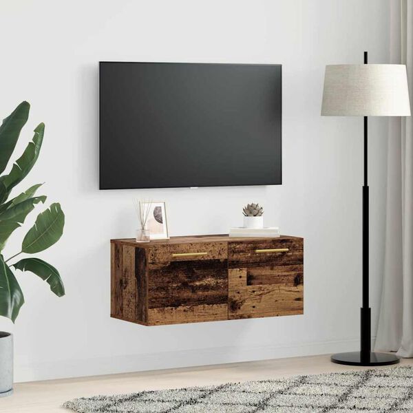 vidaXL Wandschrank Altholz 80 x 36.5 x 35 cm Holzwerkstoff