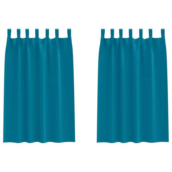 vidaXL Verdunkelungs-Vorh&auml;nge mit Ringen 2 pcs T&uuml;rkis 175 x 140 cm