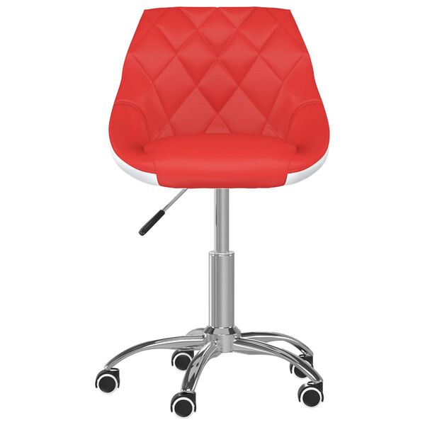 vidaXL Esszimmerst&uuml;hle 2 Stk. Drehbar Rot und Wei&szlig; Kunstleder