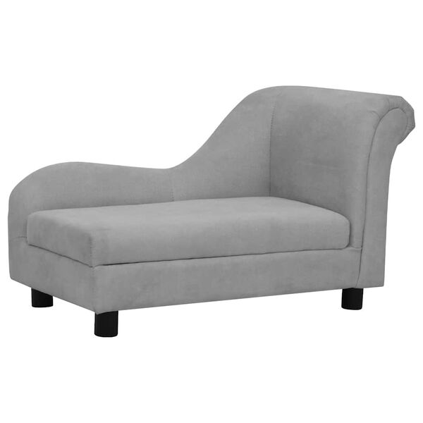 vidaXL Hundesofa mit Kissen Grau 83x44x44 cm Pl&uuml;sch