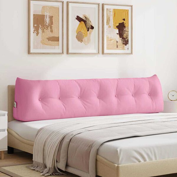 vidaXL R&uuml;cken Kissen Rosa 200 x 24 x 50 cm Stoff