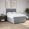 vidaXL Boxspringbett mit Matratze Hellgrau 140x200 cm Stoff