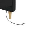 vidaXL Tagesbett mit Matratze USB Schwarz Stoff 90x200 cm