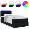 vidaXL Ottoman-Bett mit Matratze & LEDs Schwarz 100x200 cm Stoff