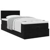 vidaXL Ottoman-Bett mit Matratze Schwarz 100x200 cm Samt