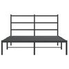 vidaXL Bettgestell mit Kopfteil Metall Schwarz 140x190 cm
