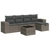 vidaXL 6-tlg. Garten-Sofagarnitur mit Kissen Grau Poly Rattan