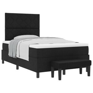vidaXL Boxspringbett mit Kopfteil Schwarz 120 x 200 cm Stoff