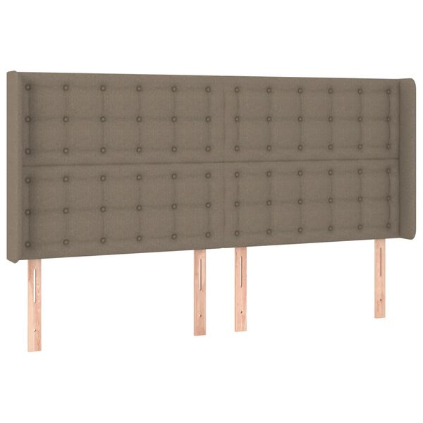 vidaXL Kopfteil mit Ohren Taupe 183x16x118/128 cm Stoff