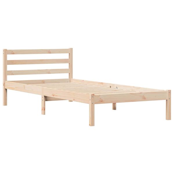 vidaXL Bettrahmen Braun 215,5 x 85,5 x 69,5 cm Massivholz Kiefer