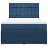 vidaXL Boxspringbett mit Matratze Blau 160x200 cm Stoff