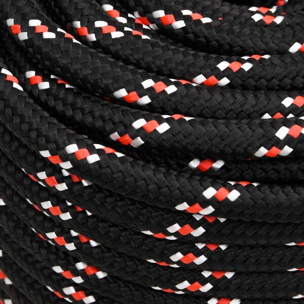 vidaXL Bootsseil Schwarz 18 mm 100 m Polypropylen