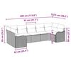 vidaXL Garten-Sofa-Set mit Kissen 7 pcs Grau Poly Rattan