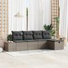 vidaXL Gartensofa-set mit Kissen 5 pcs Grau Poly-Rattan