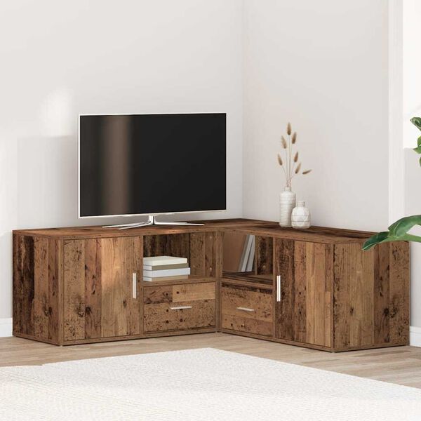 vidaXL Eckregal Altholz-Optik 200x40x45 cm Holzwerkstoff