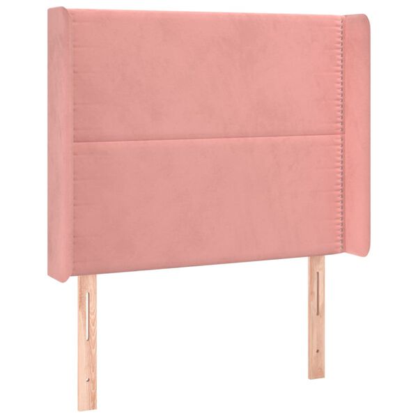 vidaXL Kopfteil mit Ohren Rosa 103x16x118/128 cm Samt