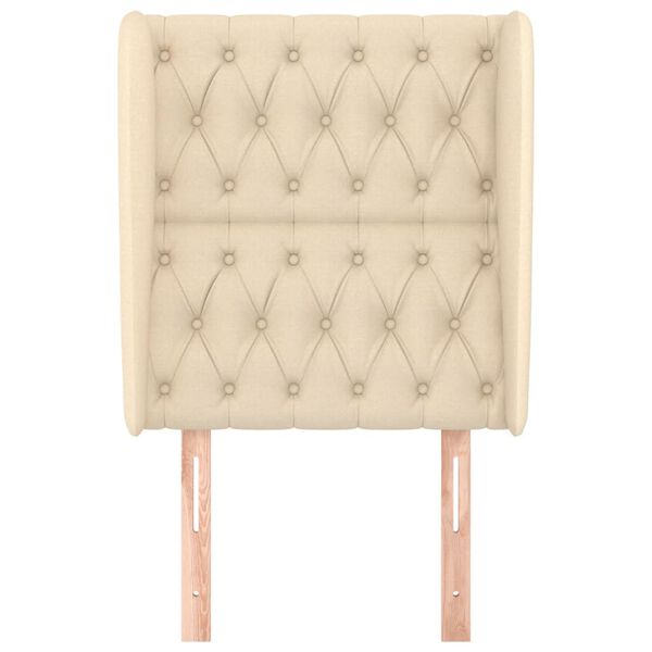 vidaXL Kopfteil mit Ohren Creme 83x23x118/128 cm Stoff