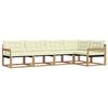 vidaXL Outdoor-Sofagarnitur mit Kissen 5 pcs Wei&szlig; und Creme