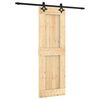 vidaXL Schiebet&uuml;r Nat&uuml;rlich und Schwarz 70 x 210 cm Massivkiefer