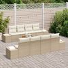vidaXL Gartensofa-set mit Kissen 9 pcs Beige Poly-Rattan