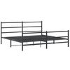 vidaXL Bettgestell mit Kopf- und Fu&szlig;teil Metall Schwarz 200x200 cm