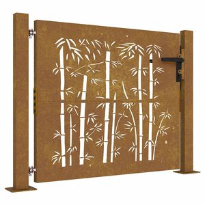 vidaXL Gartentor 100x75 cm Cortenstahl Bambus-Design