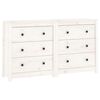 vidaXL Sideboard Wei&szlig; 140x35x80 cm Massivholz Kiefer