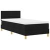 vidaXL Boxspringbett mit Matratze Schwarz 100 x 200 cm Stoff