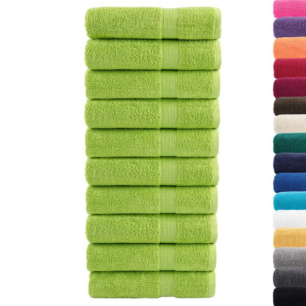 vidaXL Premium-Duscht&uuml;cher SOLUND 10 Stk. Apfelgr&uuml;n 70x140 cm 600 g/m&sup2;