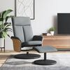 vidaXL Relaxsessel mit Fu&szlig;hocker Hellgrau Stoff