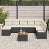 vidaXL Gartensofa-set mit Kissen 9 pcs Schwarz Poly-Rattan